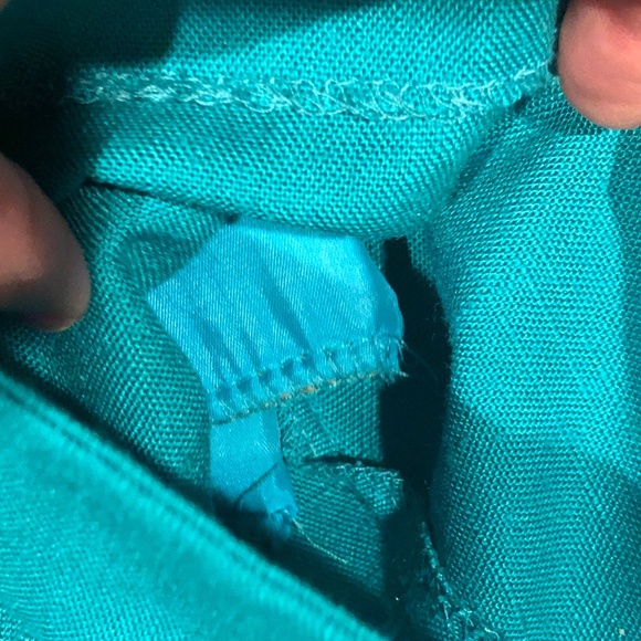 **SOLD*** Vtg 80s~Peri Petites~Green Multi Color Large Buttons Shift Dress~14/L - Picture 10 of 11